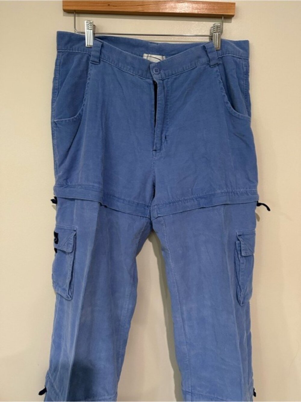 Rave Convertible Corduroy Cargo Hiking Pants Blue Size L Gorpcore Y2K - Picture 5 of 13